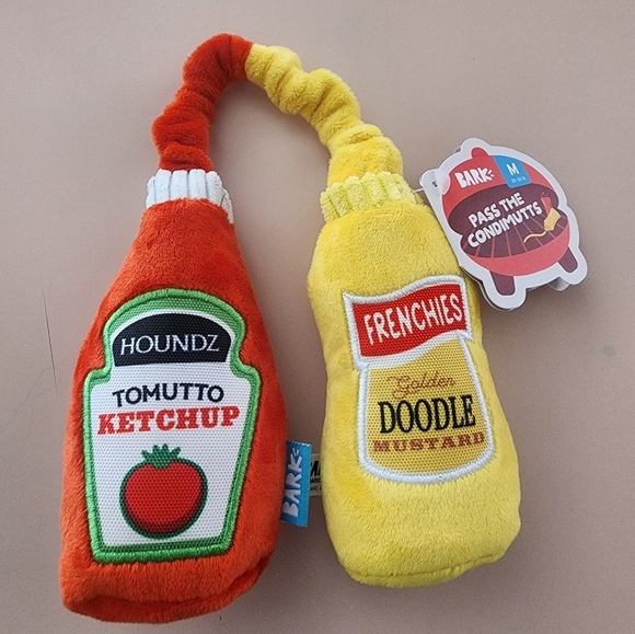 Bark Pass the Condimutts Dog Toy-Terrific Tug Toy, Squeaker, Crazy Crinkle Toy - Picture 1 of 7